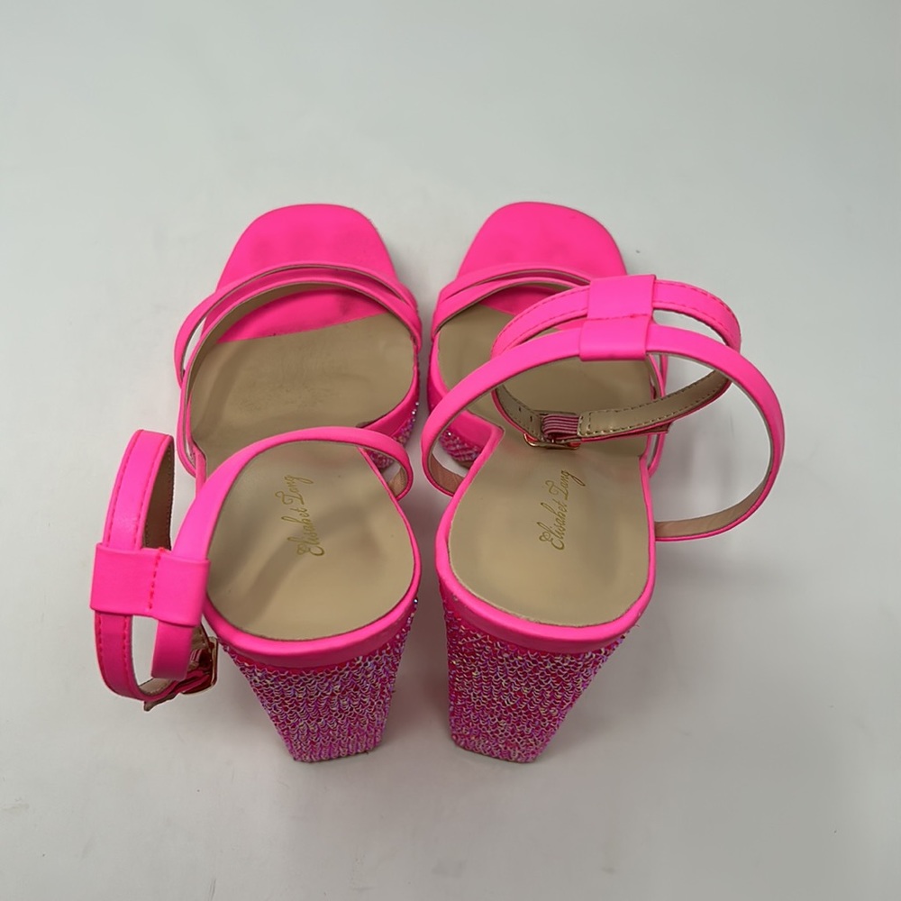 Elisabet Lang Pink Rhinestone Heel Barbie Shoes Size 8.5 Excellent Condition - Picture 10 of 11